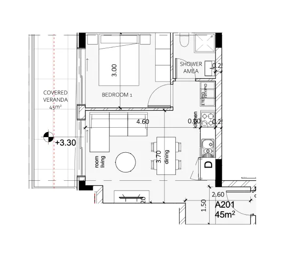 Διαμερίσματα 1 — 57,50 m²