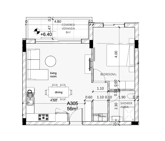 Διαμερίσματα 6 — 64,00 m²