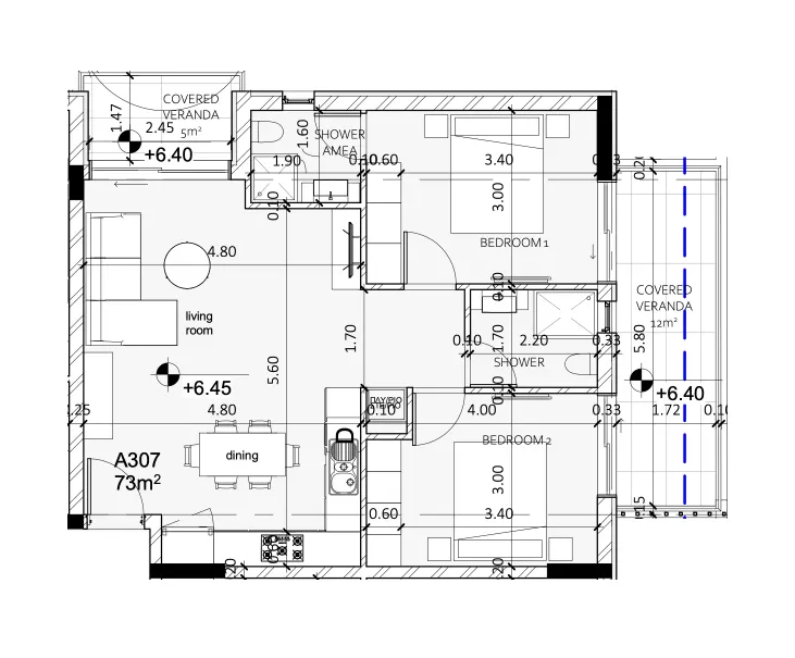 Διαμερίσματα 12 — 85,00 m²