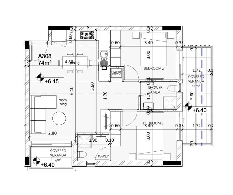 Διαμερίσματα 13 — 86,00 m²